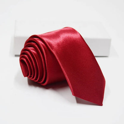 Mens Slim Necktie - 38 Solid Colors Polyester Cravat for Formal and Daily Wear - ZOOMNSTORE