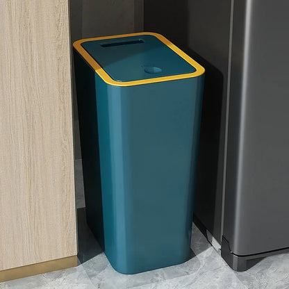 Slim Trash Can - Nordic Covered Garbage Bin with Waterproof One-Touch Lid, Large Capacity - ZOOMNSTORE