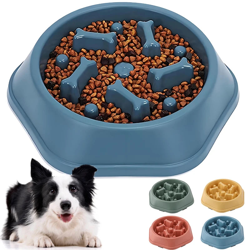 Slow Feeder Dog Bowl - Anti-Choking Non-Slip Puzzle Dish for Small to Medium Dogs - ZOOMNSTORE