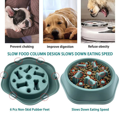Slow Feeder Dog Bowl - Anti-Choking Non-Slip Puzzle Dish for Small to Medium Dogs - ZOOMNSTORE