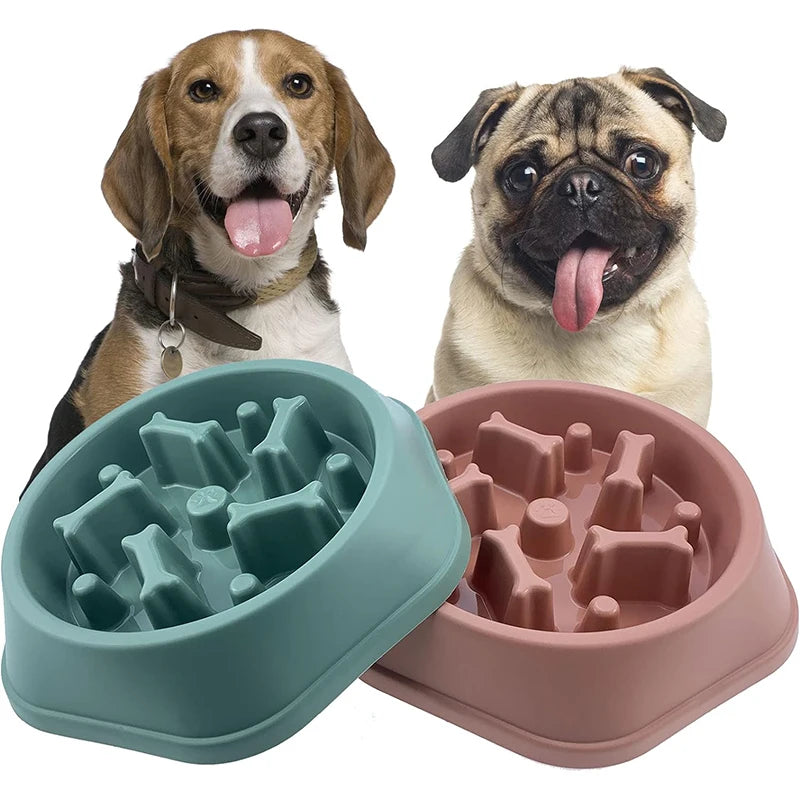 Slow Feeder Dog Bowl - Anti-Choking Non-Slip Puzzle Dish for Small to Medium Dogs - ZOOMNSTORE