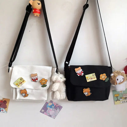 Cute Canvas Crossbody Bag for Women - Small Diagonal Purse for Girls - ZOOMNSTORE