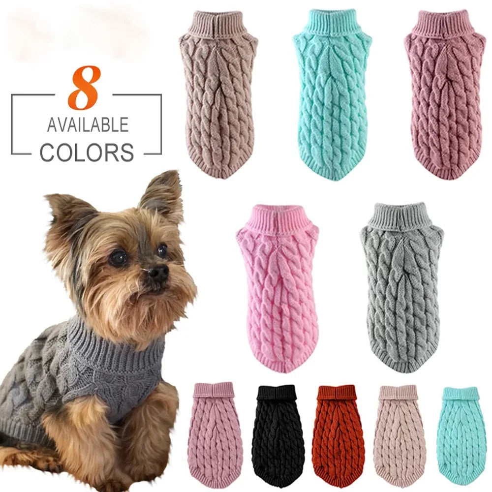 Small Dog Sweater - Knitted Dog Jumper Warm Autumn Winter Pet Clothes - ZOOMNSTORE