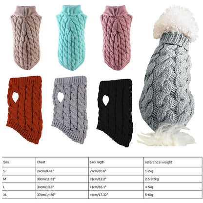 Small Dog Sweater - Knitted Dog Jumper Warm Autumn Winter Pet Clothes - ZOOMNSTORE