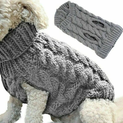 Small Dog Sweater - Knitted Dog Jumper Warm Autumn Winter Pet Clothes - ZOOMNSTORE