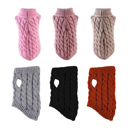 Small Dog Sweater - Warm Knitted Autumn Winter Clothing - ZOOMNSTORE