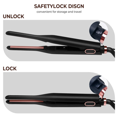 Small Flat Iron – Temperature Adjustable Tourmaline Ceramic Plates, Fast Heat Up - ZOOMNSTORE