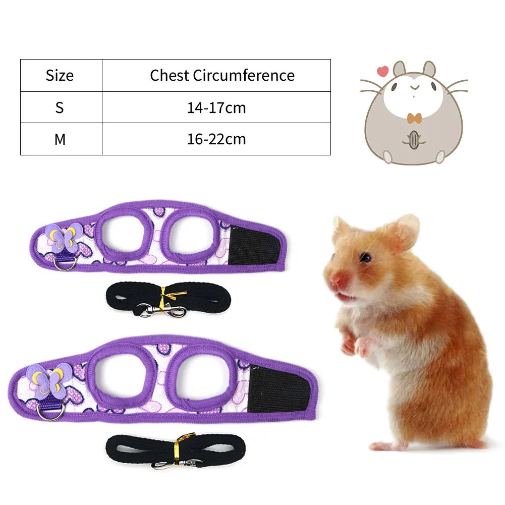 Small Pet Chest Strap Leash - Denim Corset for Chinchillas  Guinea Pigs - ZOOMNSTORE
