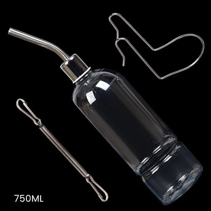 Small Pet Water Bottle - Plastic Rabbit Water Dispenser with Stainless Steel Nozzle, Leak Proof - ZOOMNSTORE
