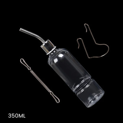 Small Pet Water Bottle - Plastic Rabbit Water Dispenser with Stainless Steel Nozzle, Leak Proof - ZOOMNSTORE