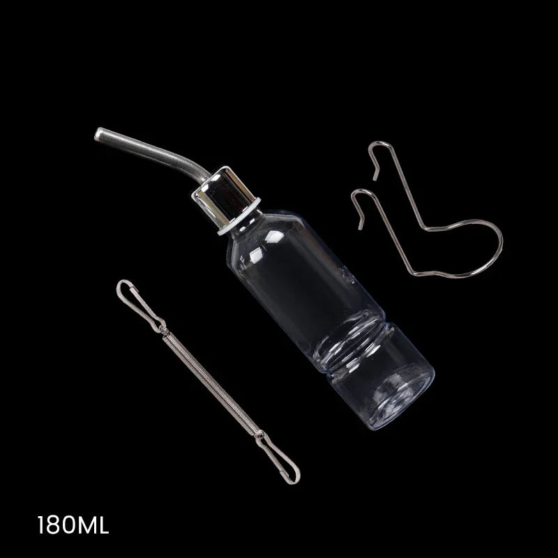 Small Pet Water Bottle - Plastic Rabbit Water Dispenser with Stainless Steel Nozzle, Leak Proof - ZOOMNSTORE