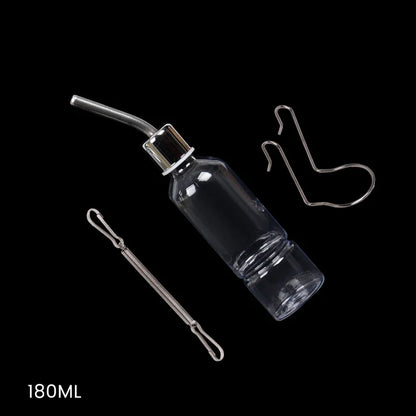 Small Pet Water Bottle - Plastic Rabbit Water Dispenser with Stainless Steel Nozzle, Leak Proof - ZOOMNSTORE
