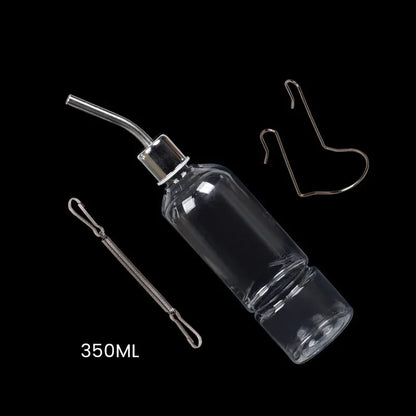 Small Pet Water Bottle - Plastic Rabbit Water Dispenser with Stainless Steel Nozzle, Leak Proof - ZOOMNSTORE