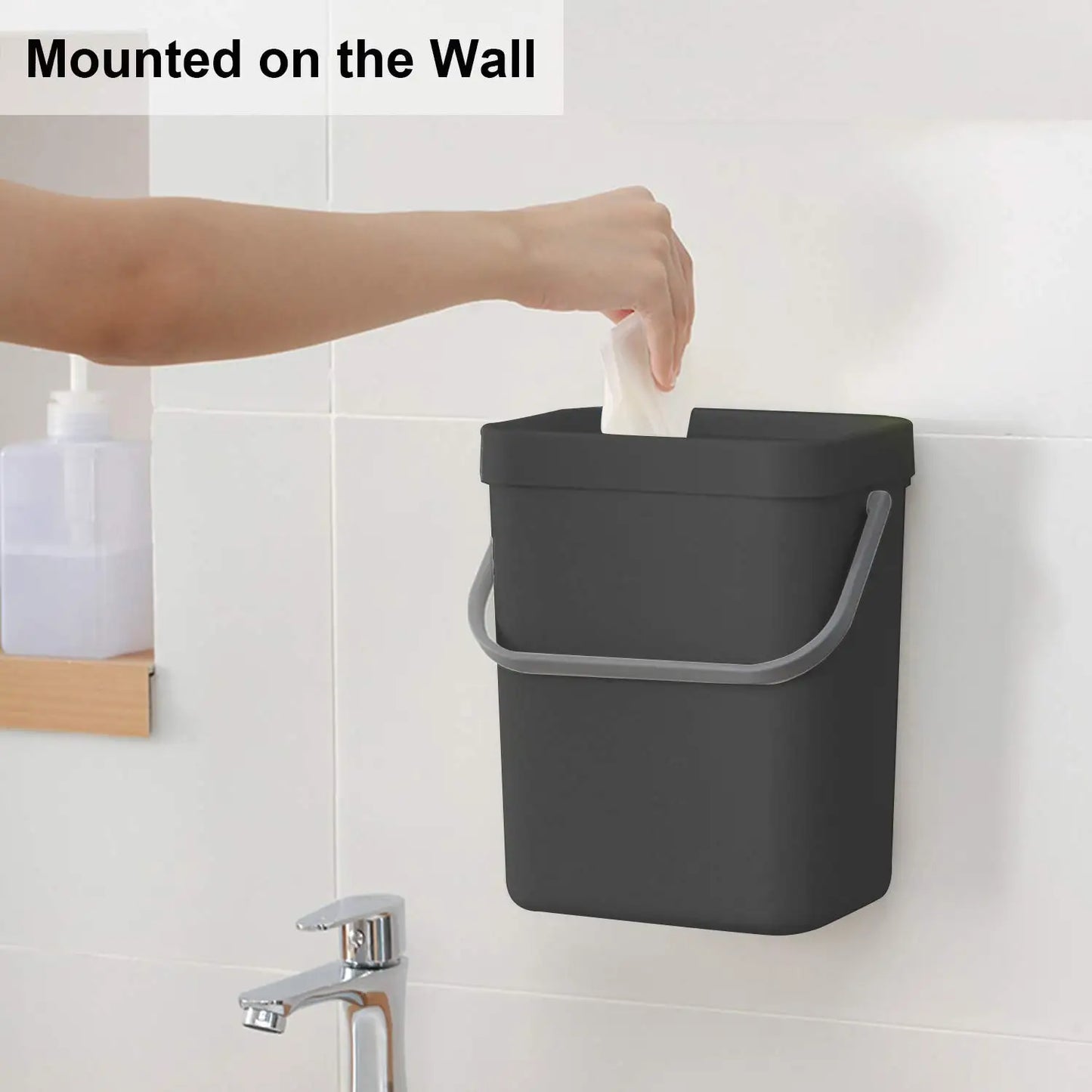 Hanging Small Trash Can with Lid - Under Sink Kitchen  Bathroom Waste Bin - ZOOMNSTORE