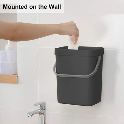 Hanging Small Trash Can with Lid - Under Sink Kitchen  Bathroom Waste Bin - ZOOMNSTORE