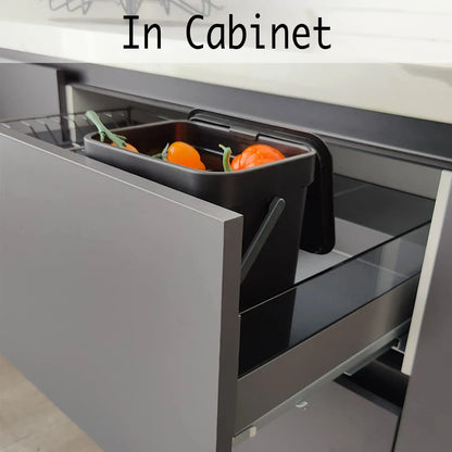 Small Plastic Trash Can - Hanging Under Sink Bin with Lid | Eco Friendly Kitchen Waste Bin - ZOOMNSTORE