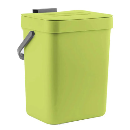 Small Plastic Trash Can - Hanging Under Sink Bin with Lid | Eco Friendly Kitchen Waste Bin - ZOOMNSTORE