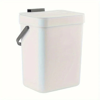 Hanging Small Trash Can with Lid - Under-Sink Food Waste Bin for Kitchen and Bathroom - ZOOMNSTORE