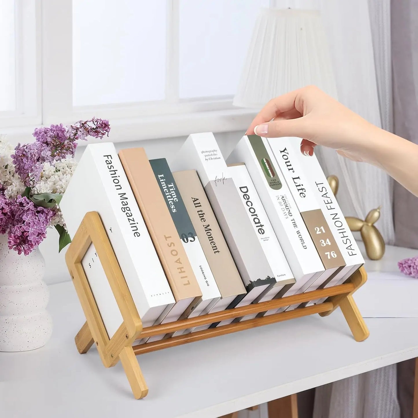 Small Wood Bookshelf - Compact Bookcase Shelf With Wooden Shelves Home Office - ZOOMNSTORE