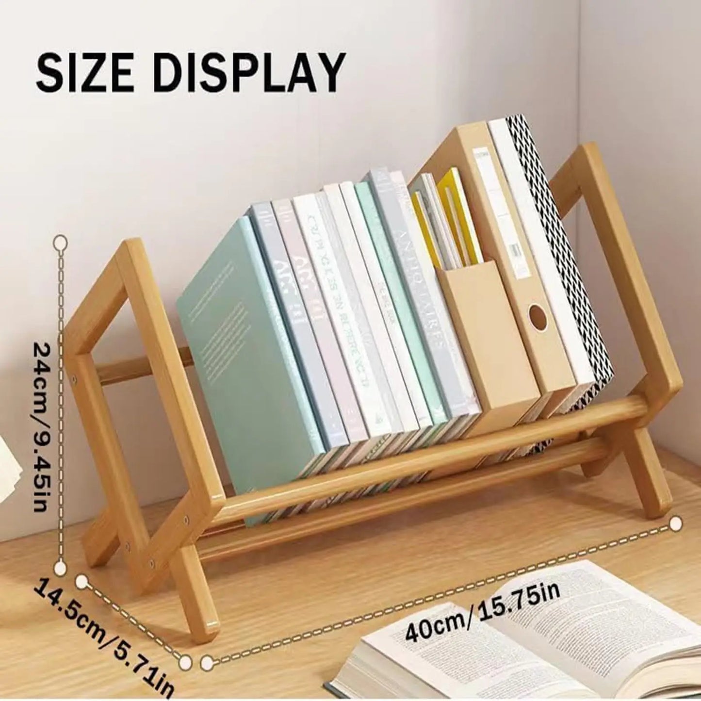 Small Wood Bookshelf - Compact Bookcase Shelf With Wooden Shelves Home Office - ZOOMNSTORE