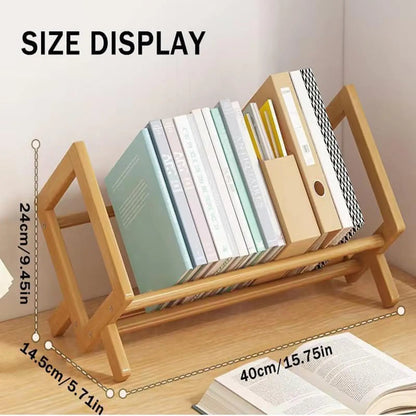 Small Wood Bookshelf - Compact Bookcase Shelf With Wooden Shelves Home Office - ZOOMNSTORE