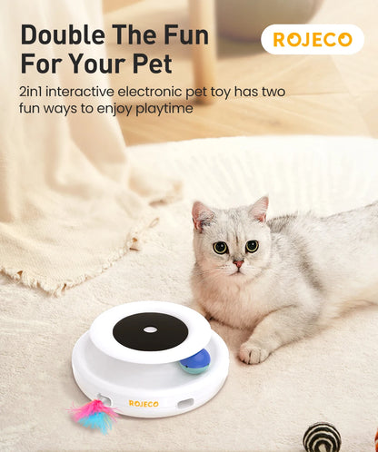Smart Cat Toy - 2 in 1 Automatic Feather Fun Ball Set | Interactive Pet Accessories - ZOOMNSTORE