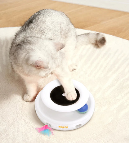 Smart Cat Toy - 2 in 1 Automatic Feather Fun Ball Set | Interactive Pet Accessories - ZOOMNSTORE