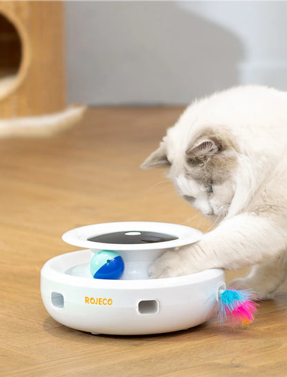 Smart Cat Toy - 2 in 1 Automatic Feather Fun Ball Set | Interactive Pet Accessories - ZOOMNSTORE