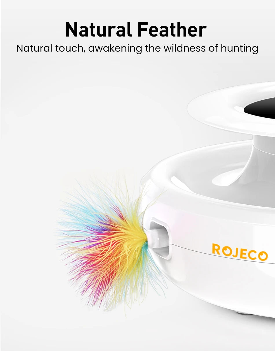 Smart Cat Toy - 2 in 1 Automatic Feather Fun Ball Set | Interactive Pet Accessories - ZOOMNSTORE