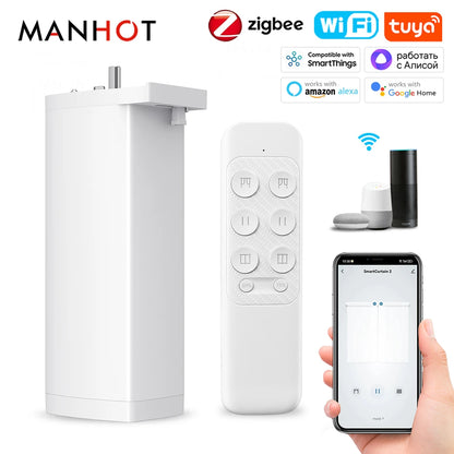 Smart ZigbeeWiFi Electric Curtain Motor - Silent Remote  Voice Control with AlexaGoogle Home - ZOOMNSTORE