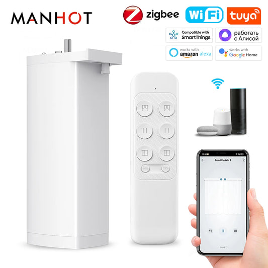 Smart ZigbeeWiFi Electric Curtain Motor - Silent Remote  Voice Control with AlexaGoogle Home - ZOOMNSTORE