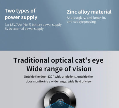 Smart Digital Door Viewer - 2.4 Inch HD Visual Doorbell With 120° Camera - ZOOMNSTORE
