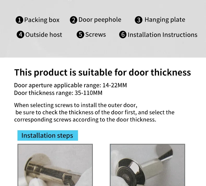 Smart Digital Door Viewer - 2.4 Inch HD Visual Doorbell With 120° Camera - ZOOMNSTORE