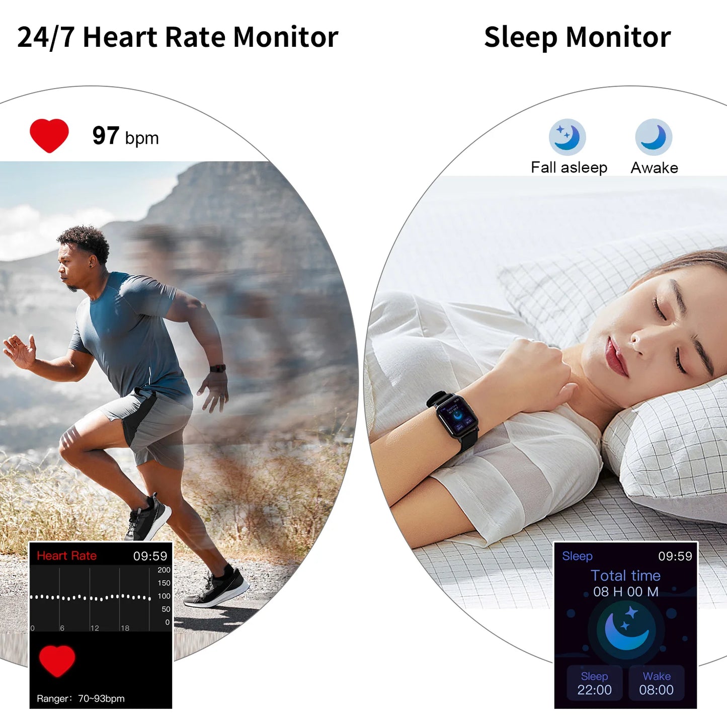 Smart Fitness Watch - Nerunsa 1.69 Inch Square Touch Screen With 25 Sports Modes - ZOOMNSTORE