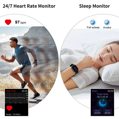 Smart Fitness Watch - Nerunsa 1.69 Inch Square Touch Screen With 25 Sports Modes - ZOOMNSTORE