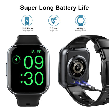 Smart Fitness Watch - Nerunsa 1.69 Inch Square Touch Screen With 25 Sports Modes - ZOOMNSTORE