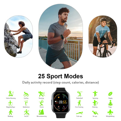 Smart Fitness Watch - Nerunsa 1.69 Inch Square Touch Screen With 25 Sports Modes - ZOOMNSTORE