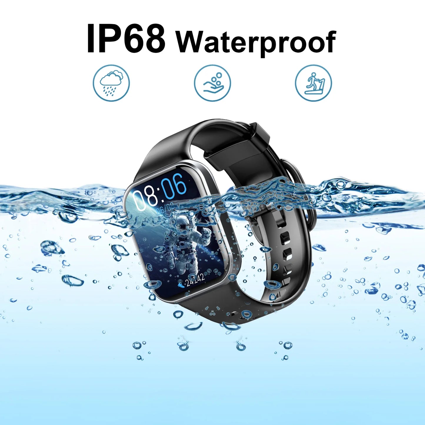 Smart Fitness Watch - Nerunsa 1.69 Inch Square Touch Screen With 25 Sports Modes - ZOOMNSTORE