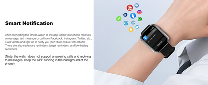 Smart Fitness Watch - Nerunsa 1.69 Inch Square Touch Screen With 25 Sports Modes - ZOOMNSTORE