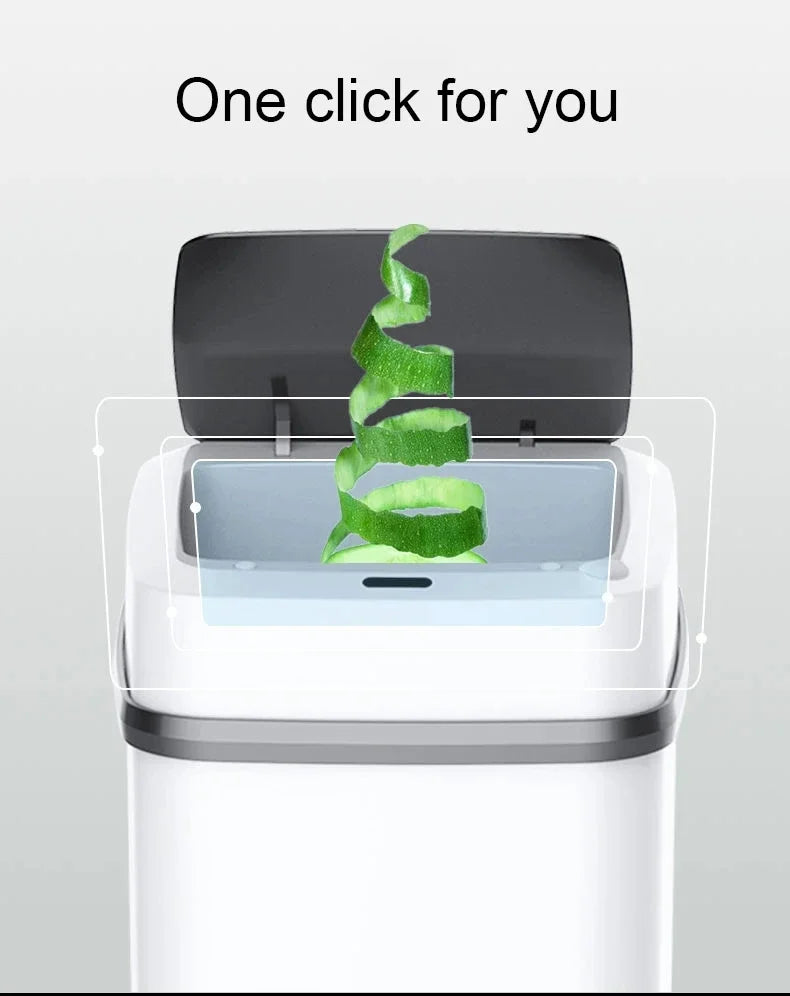 Smart Touch Trash Can - 13L Kitchen and Bathroom Waste Bin - ZOOMNSTORE