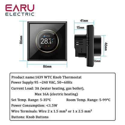 Smart Knob Thermostat - WiFi Controller for Floor Heating & Gas Boiler | Alexa Compatible - ZOOMNSTORE