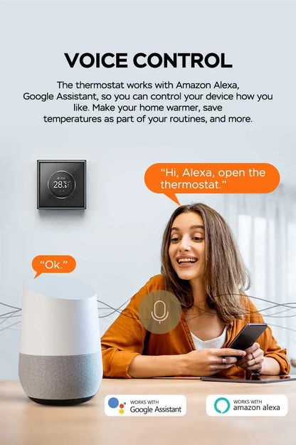 Smart Knob Thermostat - WiFi Controller for Floor Heating & Gas Boiler | Alexa Compatible - ZOOMNSTORE