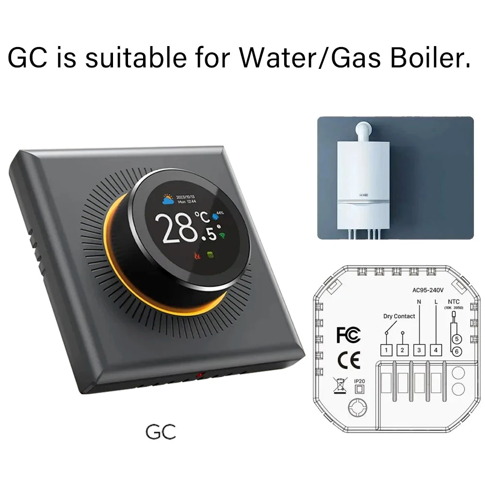 Smart Knob Thermostat - WiFi Controller for Floor Heating & Gas Boiler | Alexa Compatible - ZOOMNSTORE