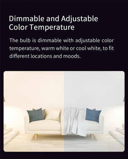 Smart Led Bulb - WiFi Voice Control Dimmable E26/E27 Multicolor Light - ZOOMNSTORE