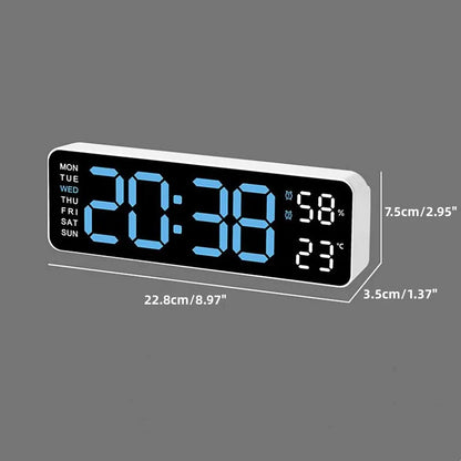 Smart Mute LED Clock - Modern Digital Wall Clock with Thermometer and Alarm - ZOOMNSTORE