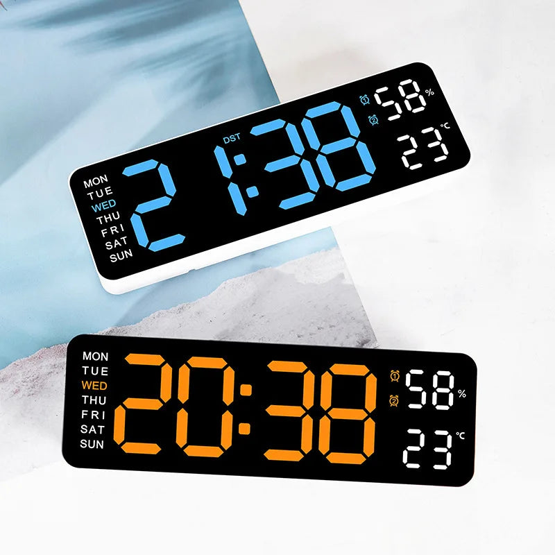 Smart Mute LED Clock - Modern Digital Wall Clock with Thermometer and Alarm - ZOOMNSTORE