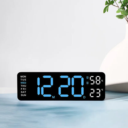 Smart Mute LED Clock - Modern Digital Wall Clock with Thermometer and Alarm - ZOOMNSTORE