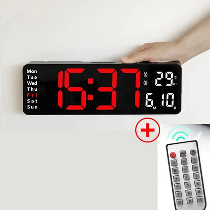 Smart Mute LED Clock - Modern Digital Wall Clock with Thermometer and Alarm - ZOOMNSTORE