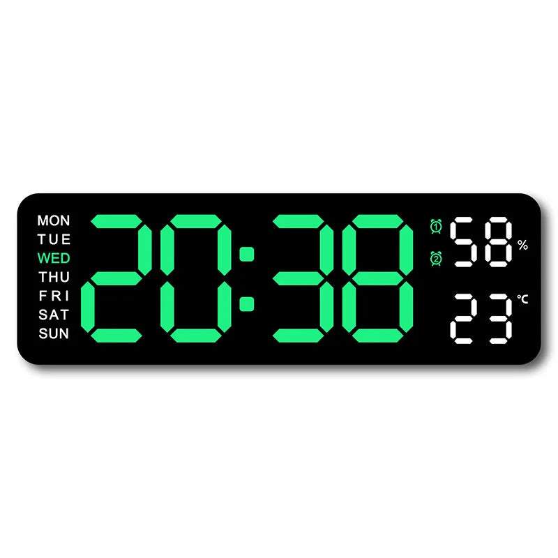 Smart Mute LED Clock - Modern Digital Wall Clock with Thermometer and Alarm - ZOOMNSTORE
