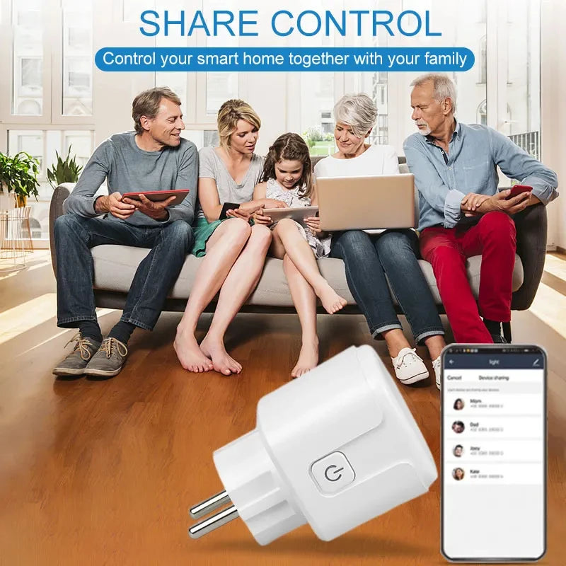 Smart Plug EU WiFi Socket 16A With Power Monitor - Voice Controlled, Alexa Compatible - ZOOMNSTORE